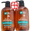 画像1: 馬油 リンスインシャンプー 2本セット 600ml×2個 ノンシリコン 熊野油脂 (1)